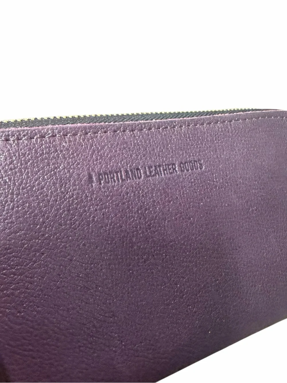 Portland Leather Goods Plum Leather Zip Wallet